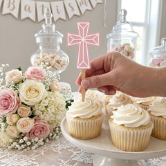 Pink First Communion Party Picks - 36 Pack