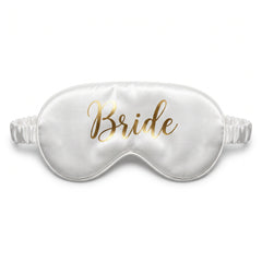 Elegant Bride Sleep Eye Mask with Gold Script