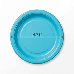 Caribbean Blue 6.75" Round Paper Plates - 16ct