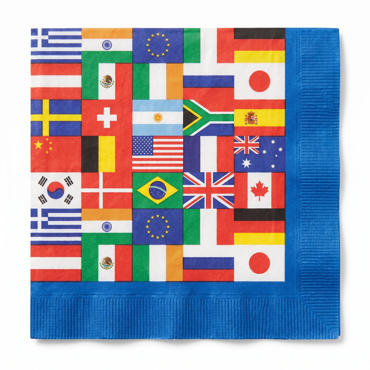 International Flag Lunch Napkins - 6.5 In. x 6.5 In. - 16 Pack
