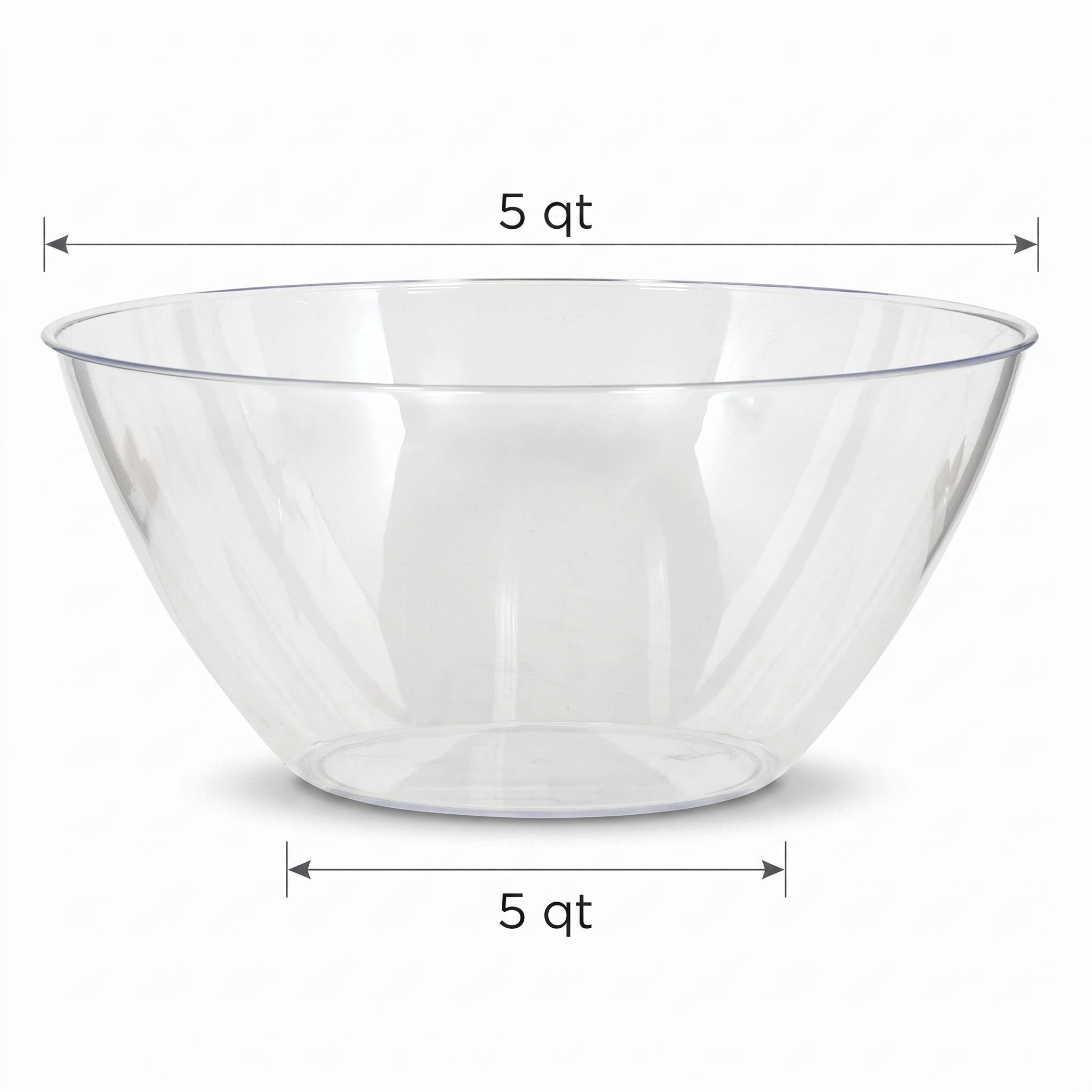 Clear Plastic 5QT Serving Bowl - Durable and Elegant Serveware
