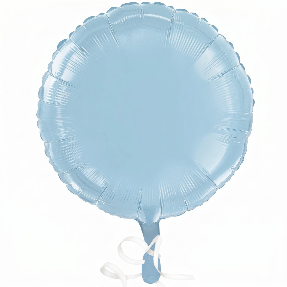 Pastel Blue Foil Balloon 18 Inch Round - Self-Sealing Light Blue Mylar Balloon with Ribbon for Baby Shower, Gender Reveal, Birthday Party Decorations