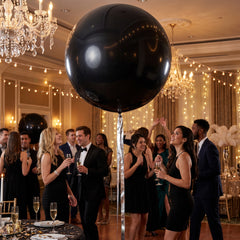Elegant Black Latex Balloons - 24" (4 Pack)