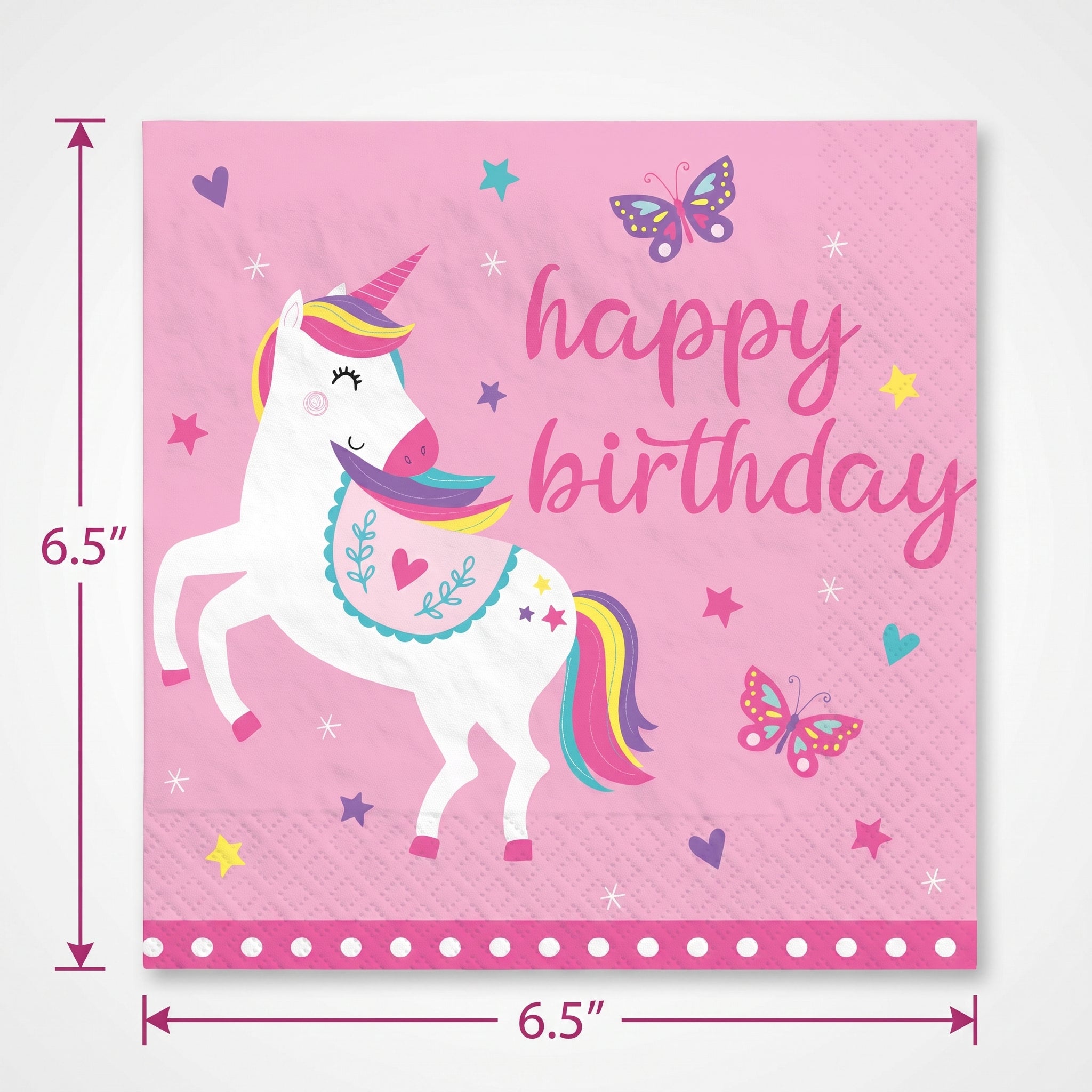 Enchanted Unicorn Birthday Lunch Napkins - 6.5 In. X 6.5 In.