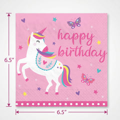 Enchanted Unicorn Birthday Lunch Napkins - 6.5 In. X 6.5 In.
