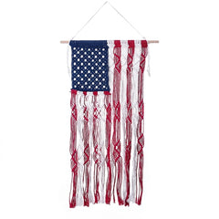 Patriotic Macrame Flag Wall Hanging