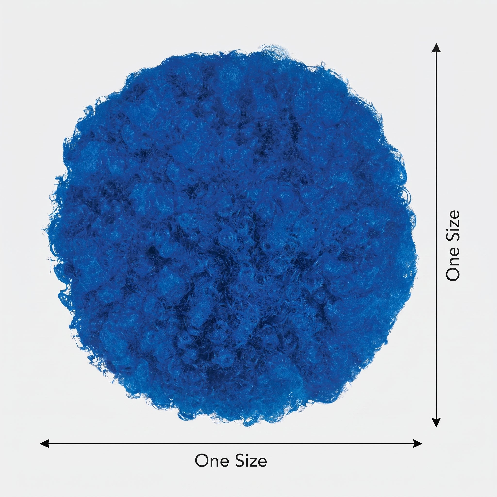 Royal Blue Curly Wig - Costume Accessory for Team Spirit Events