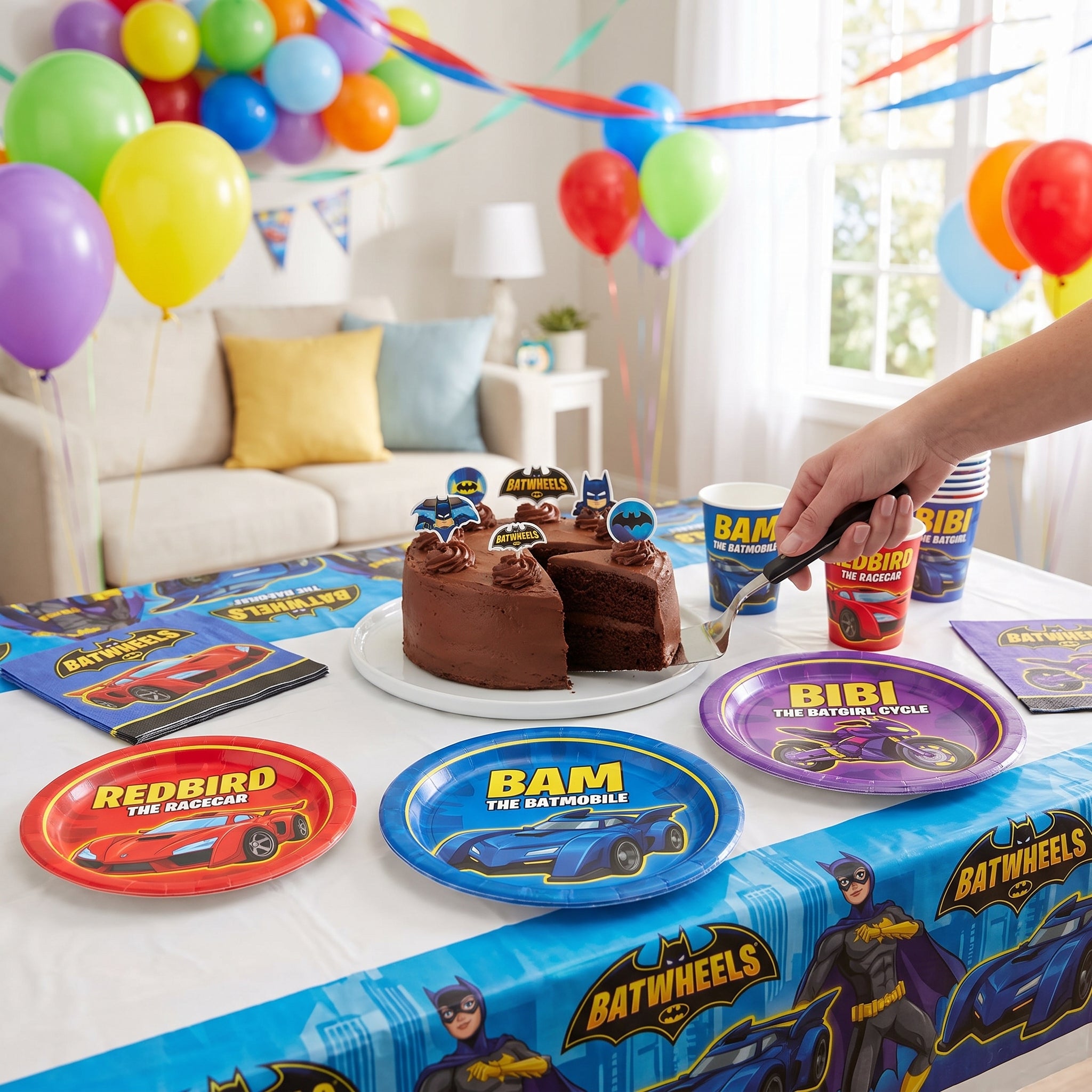Warner Bros Batwheels 7" Round Paper Plates - Set of 3