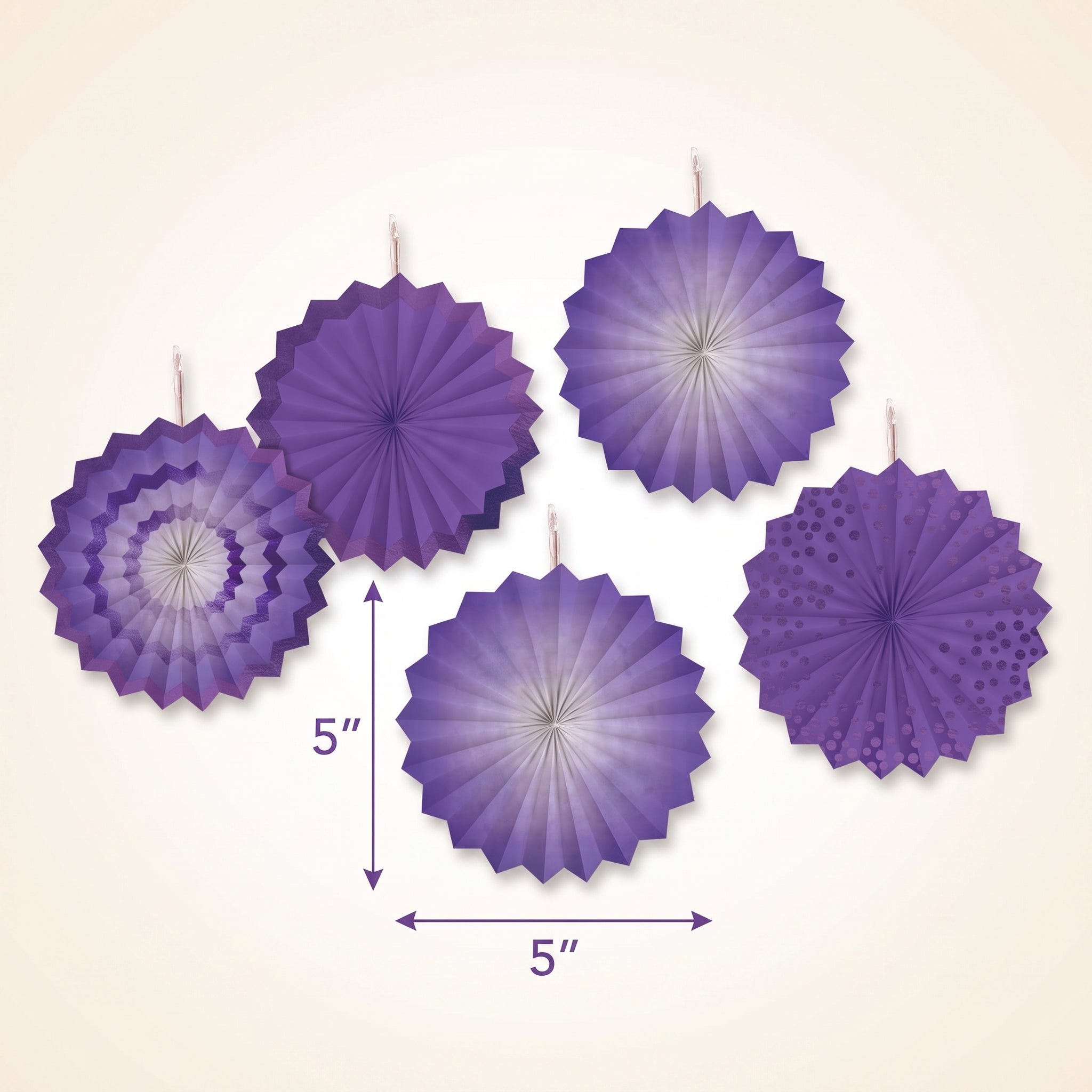 Vibrant Purple Paper Parasol Fans