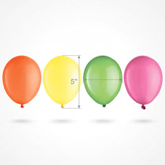 Vibrant Neon Assorted Latex Balloons - 25 Pack (5 Inch)