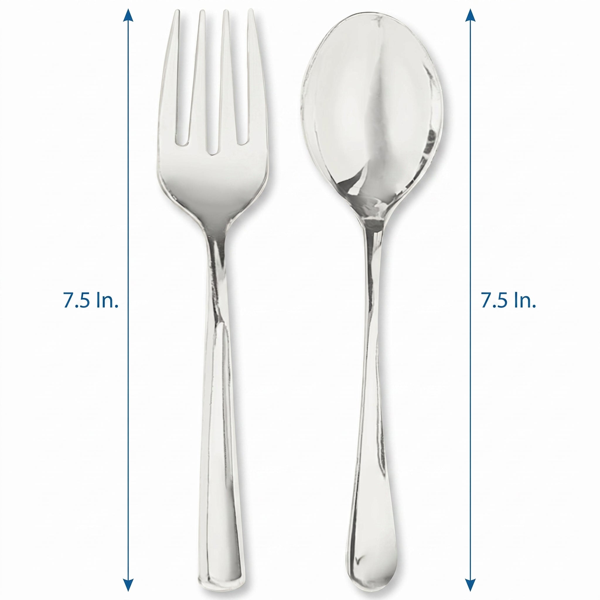 Elegant Silver Serving Spoon and Fork Set - 13 In. | 4 Count