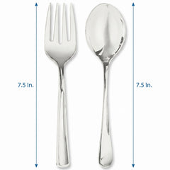 Elegant Silver Serving Spoon and Fork Set - 13 In. | 4 Count