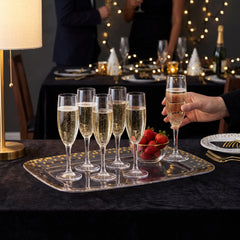 Elegant Gold Polka Dot Serving Tray - 11" x 18"