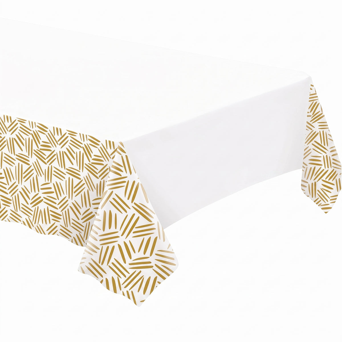 Elegant Gold Motif Plastic Table Cover - 54" x 102"