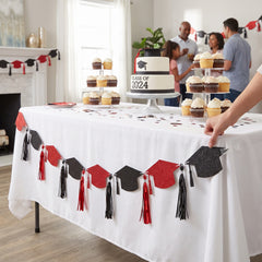 Red Grad Cap Tassel Banner - 12 In.