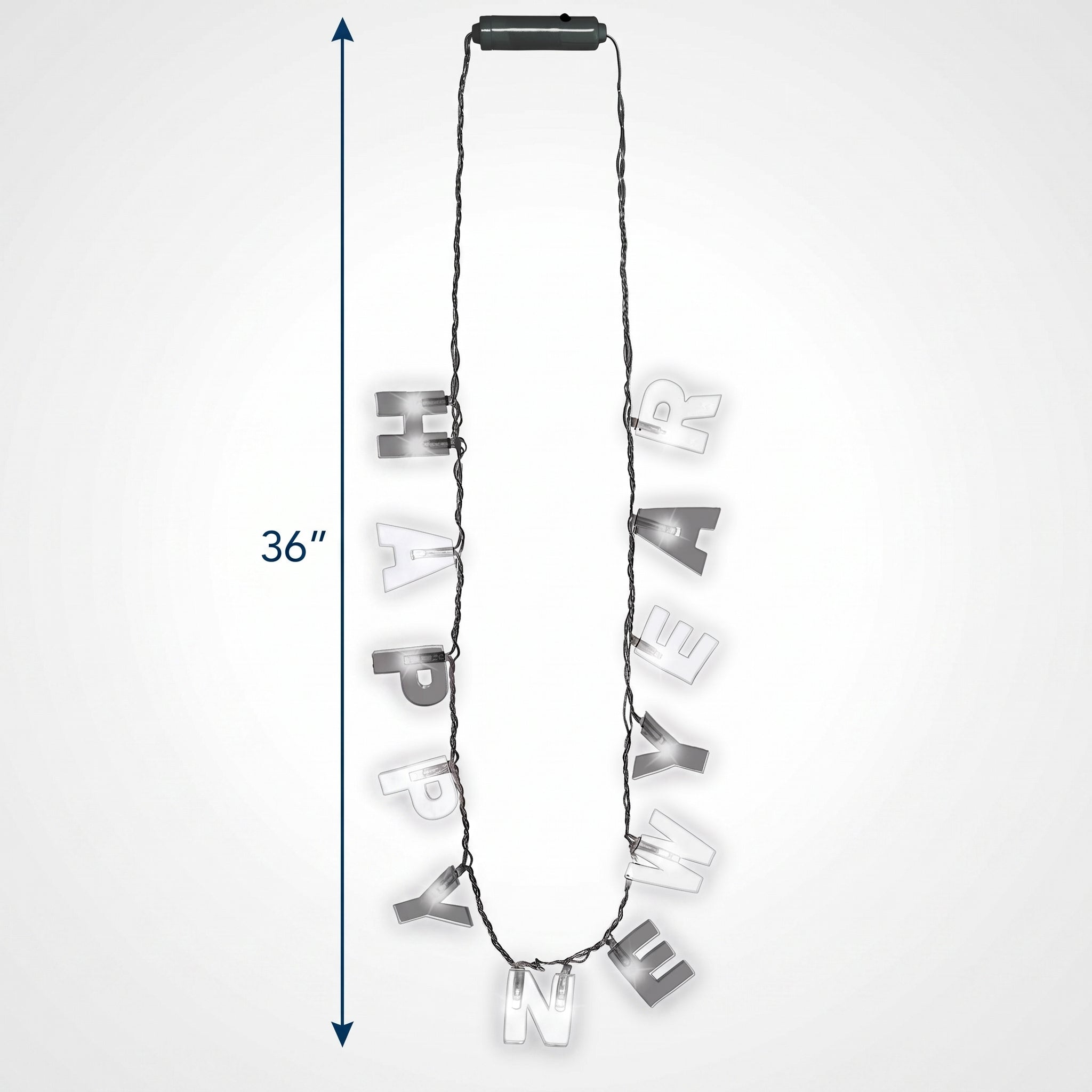 "Happy New Year" Light-Up Necklace - 36" Festive Wearable Accessory