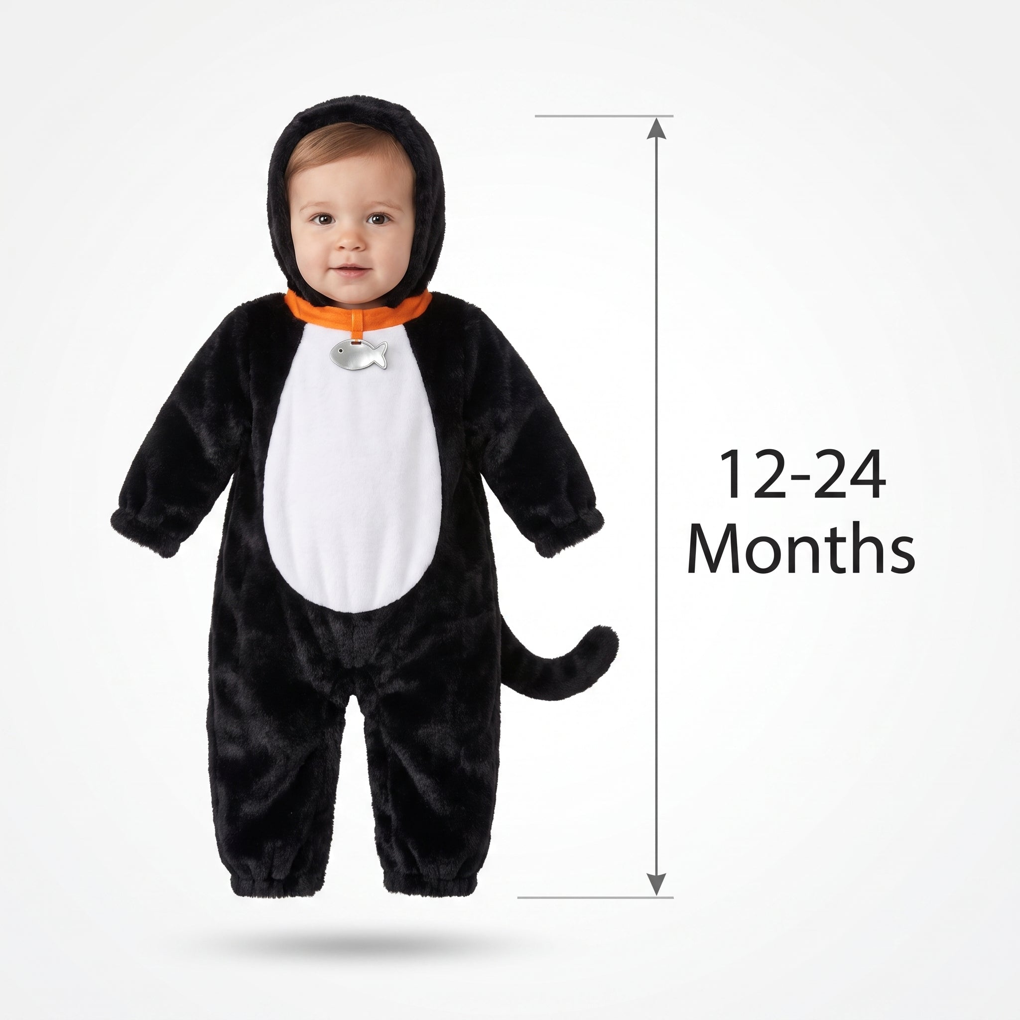 Infant Cuddly Black Cat Halloween Costume (12-24M)