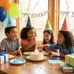 Modern Birthday Mini Foil Cone Hats - Pack of 12