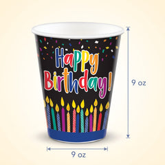 Colorful Birthday Candles 9 oz. Paper Cups