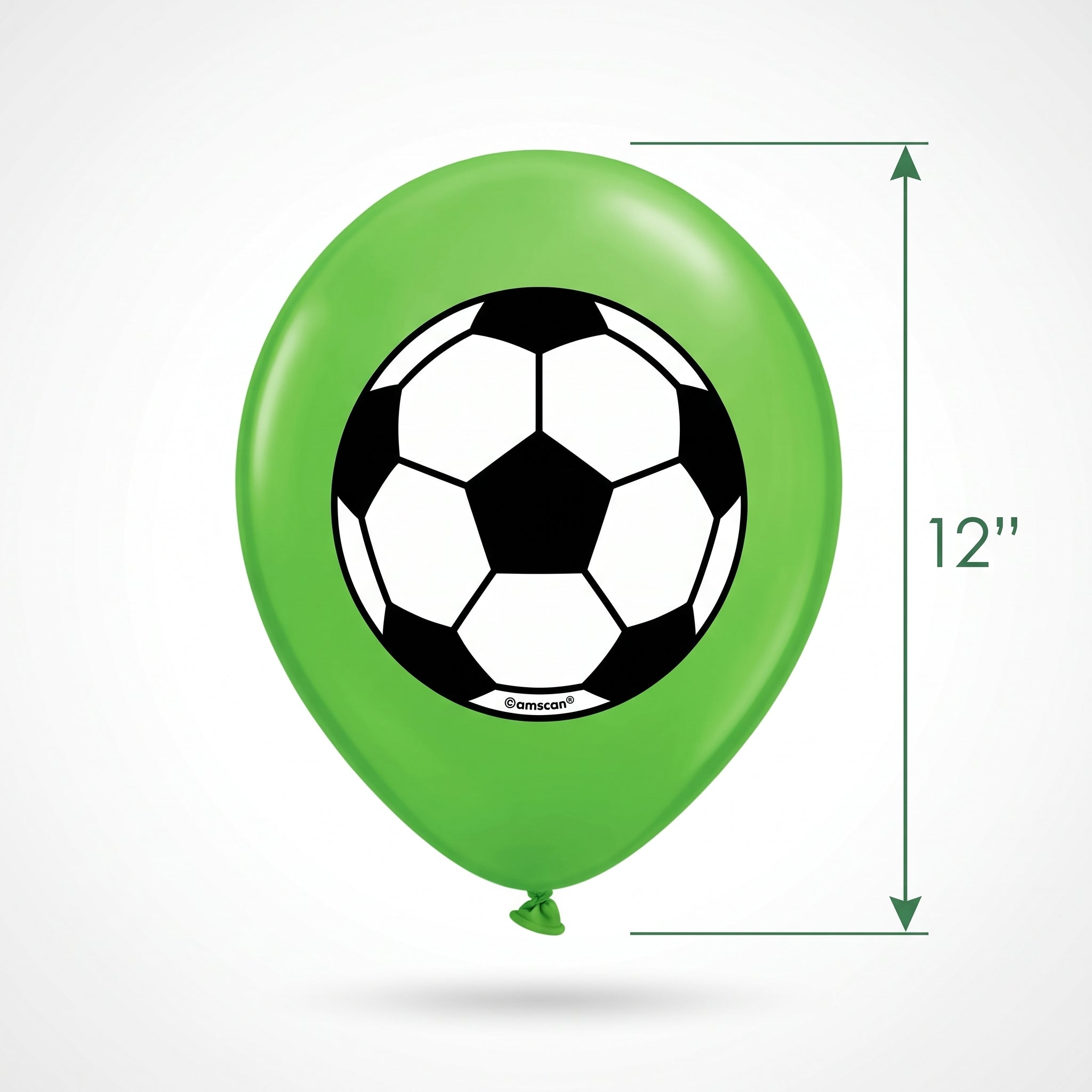 Goal Getter Soccer Balloons - 12" Green Latex, 5-Pack