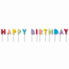Rainbow "Happy Birthday" Pick Candles