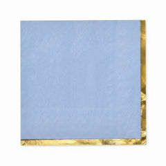 Blue Beverage Napkins with Gold Stamp - 5 In. X 5 In.