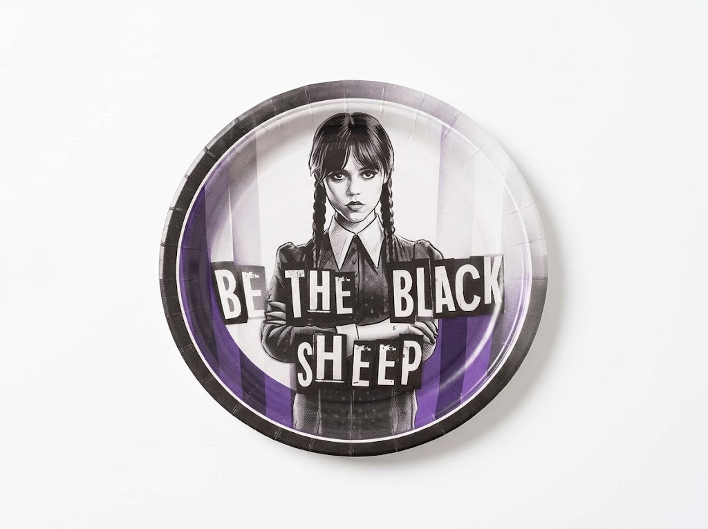 Wednesday Addams "Be The Black Sheep" 7-Inch Round Dessert Plates, 8-Pack