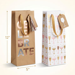 Celebrate Wine Bottle Gift Bags - 2 Pack
