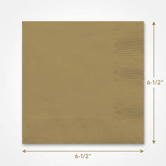 Go Brightly Gold Luncheon Napkins - 6.5 In. X 6.5 In. | 32 Count