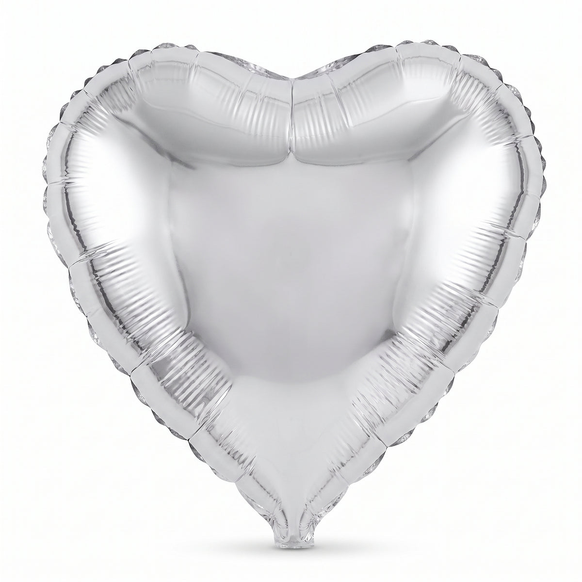 Shimmering Silver Heart Foil Balloon - 18 Inch