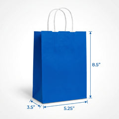 Royal Blue Kraft Paper Gift Bags - 10 Count