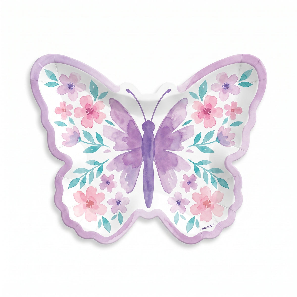 Butterfly Flutter Shaped Dessert Plates - 7-Inch, 8 Pack