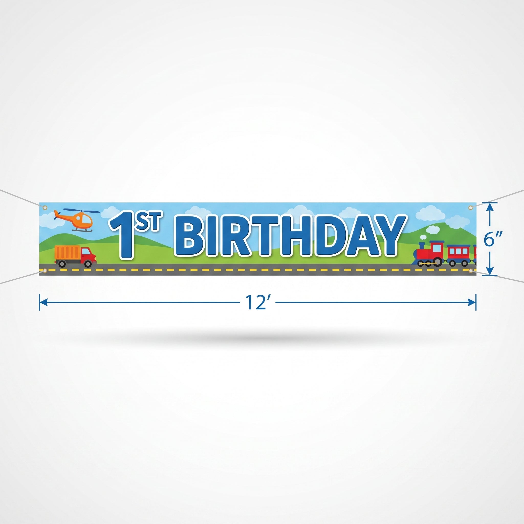 On the Road 1st Birthday Celebration Banner