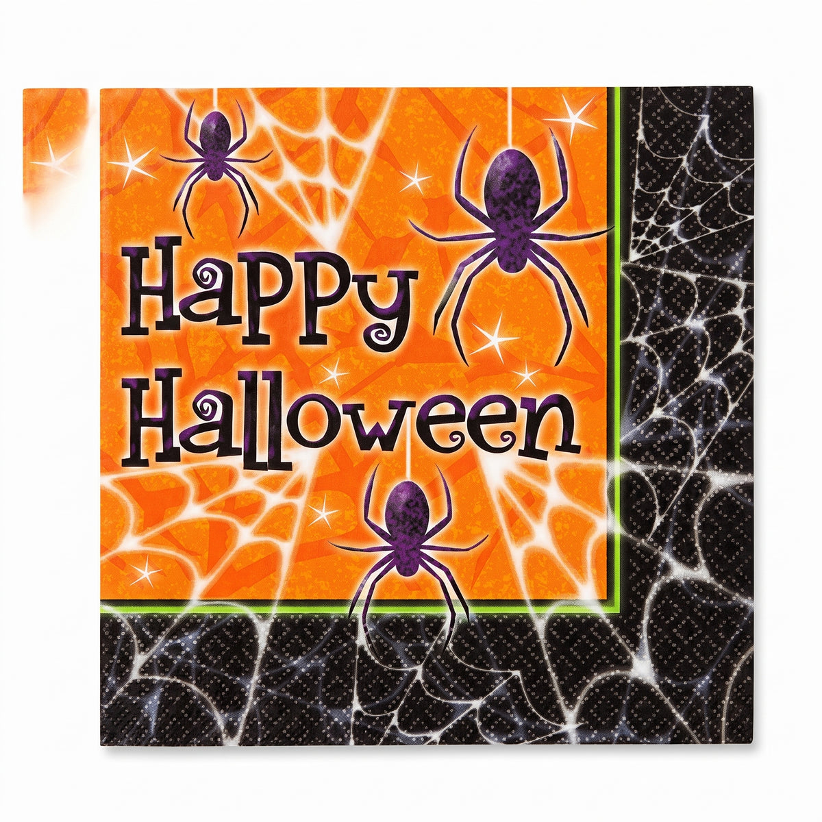 Spooky Halloween Spider Web Beverage Napkins - 5 In. X 5 In.