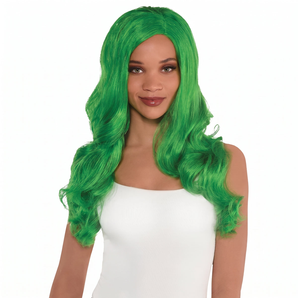 Long Glamorous Festive Green Wig - One Size