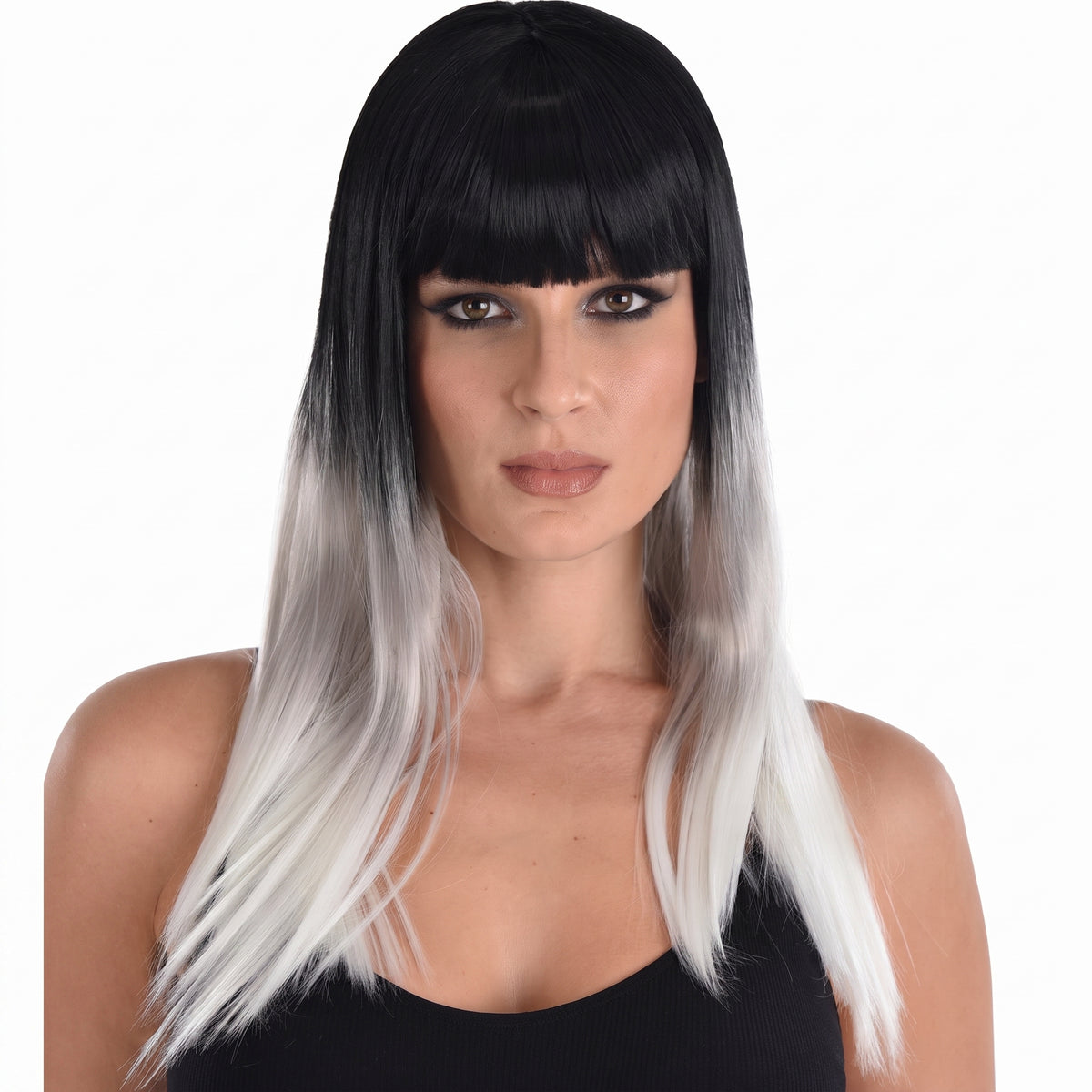 Black and White Ombre Halloween Wig