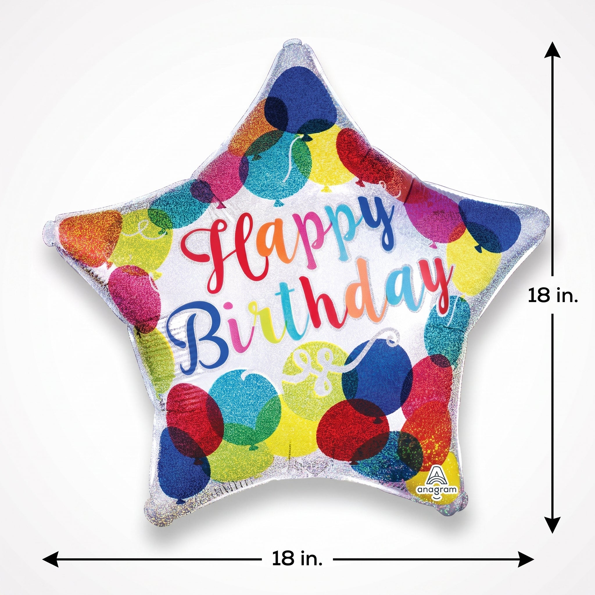 Sparkling Star Happy Birthday Foil Balloon