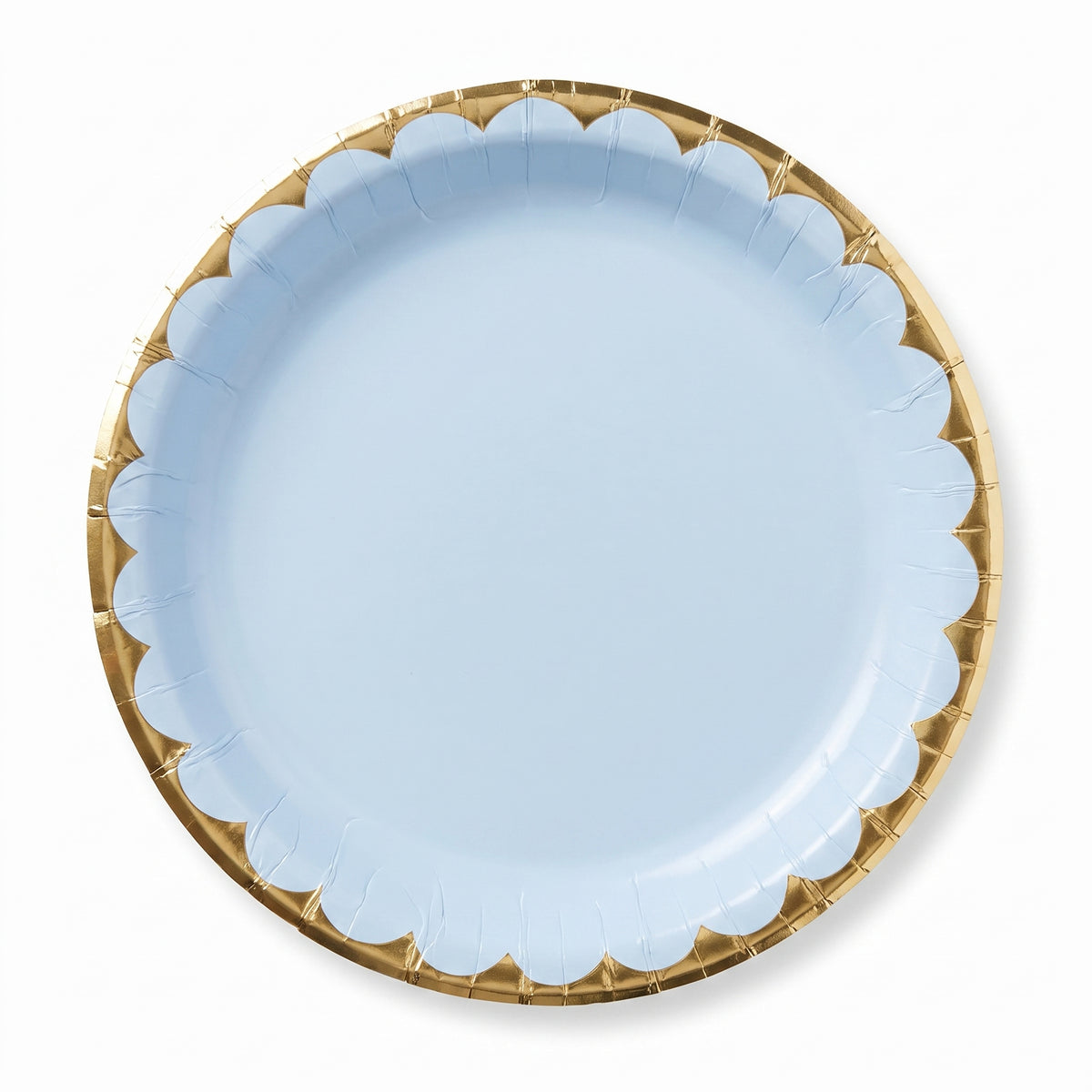 Elegant 10" Ice Blue and Gold Paper Plates