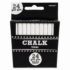 Versatile White Chalk Sticks - Pack of 24