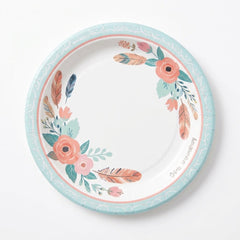 7" Free Spirit Floral Plates for Baby's First Birthday