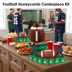 Football Honeycomb Centerpiece Kit - 7-Piece Set