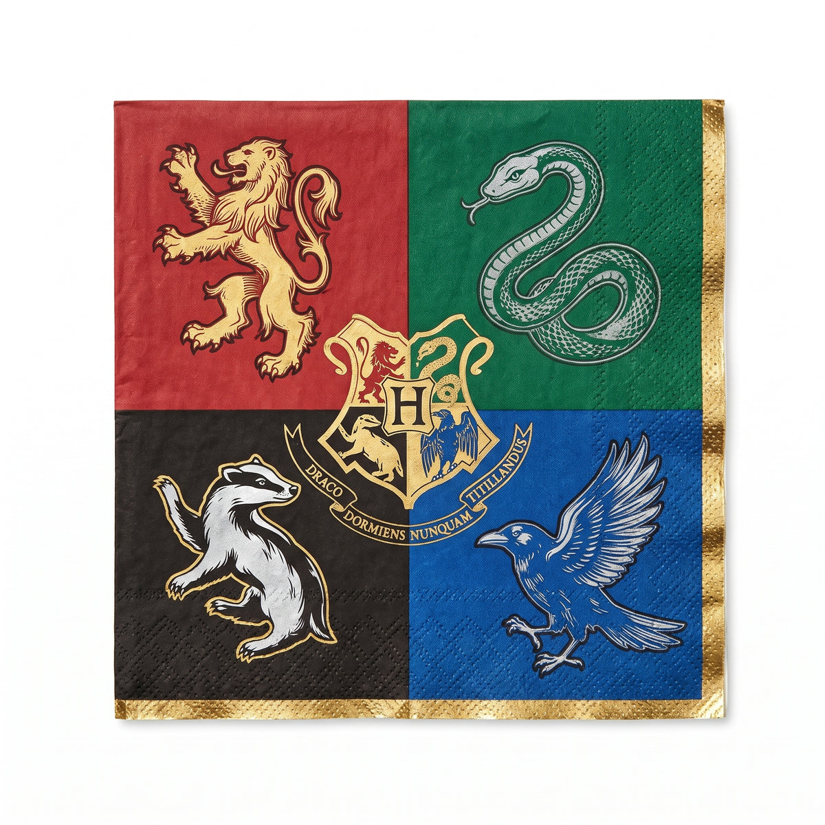 Harry Potter Hogwarts House Lunch Napkins - 6.5 In. x 6.5 In. - 16 Pack