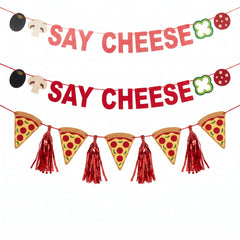 Pizzeria Felt Pennant Banner Set, 2-Pack