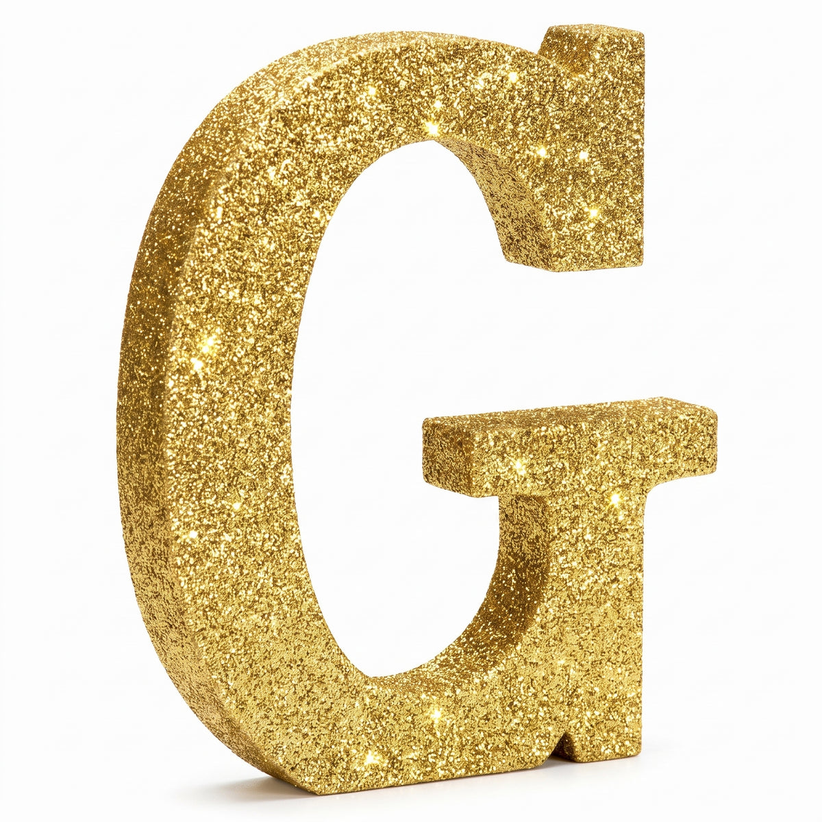 Glitter Gold Letter "G" Standing Block Sign - 4-Inch Decorative Party Accent