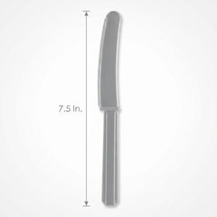 Silver Plastic Economy Knives - 7.5 in.
