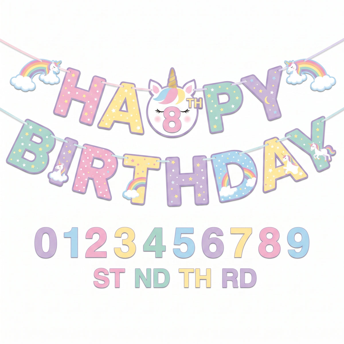 Enchanted Unicorn Add-An-Age Birthday Banner