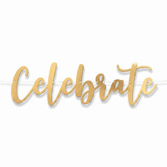 Gold Motif "Celebrate" Banner