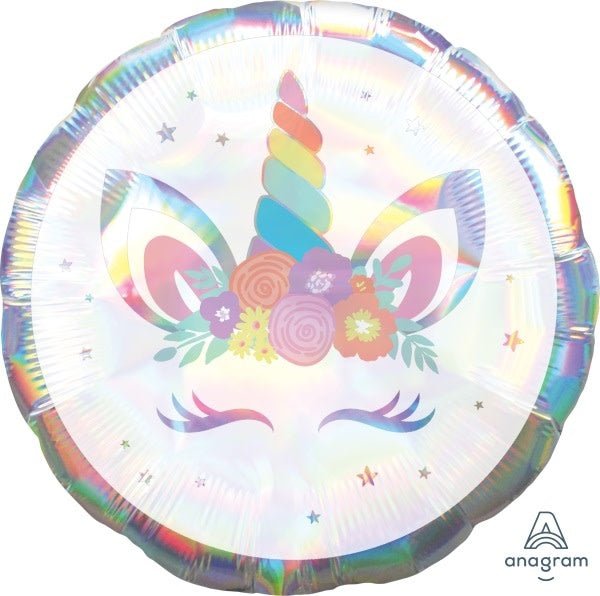 Iridescent Pastel Unicorn Foil Balloon - 18"