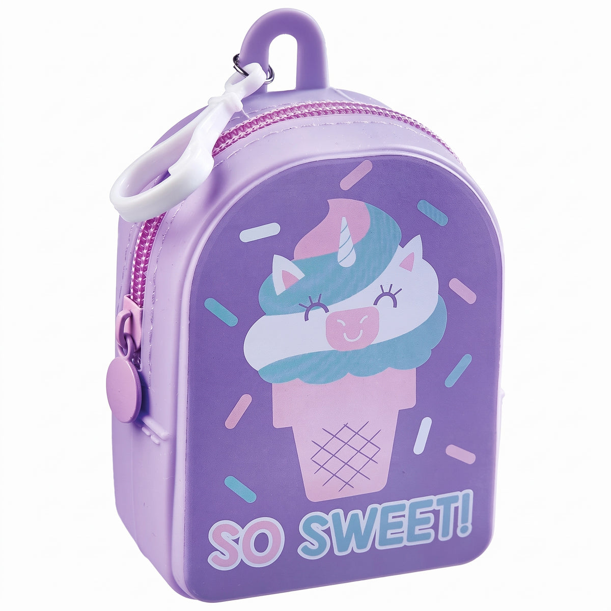 "So Sweet" Unicorn Ice Cream Backpack Clip-On