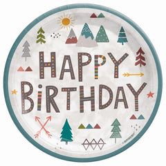 Wilderness Adventure 7" Round Birthday Paper Plates - 8 Pack